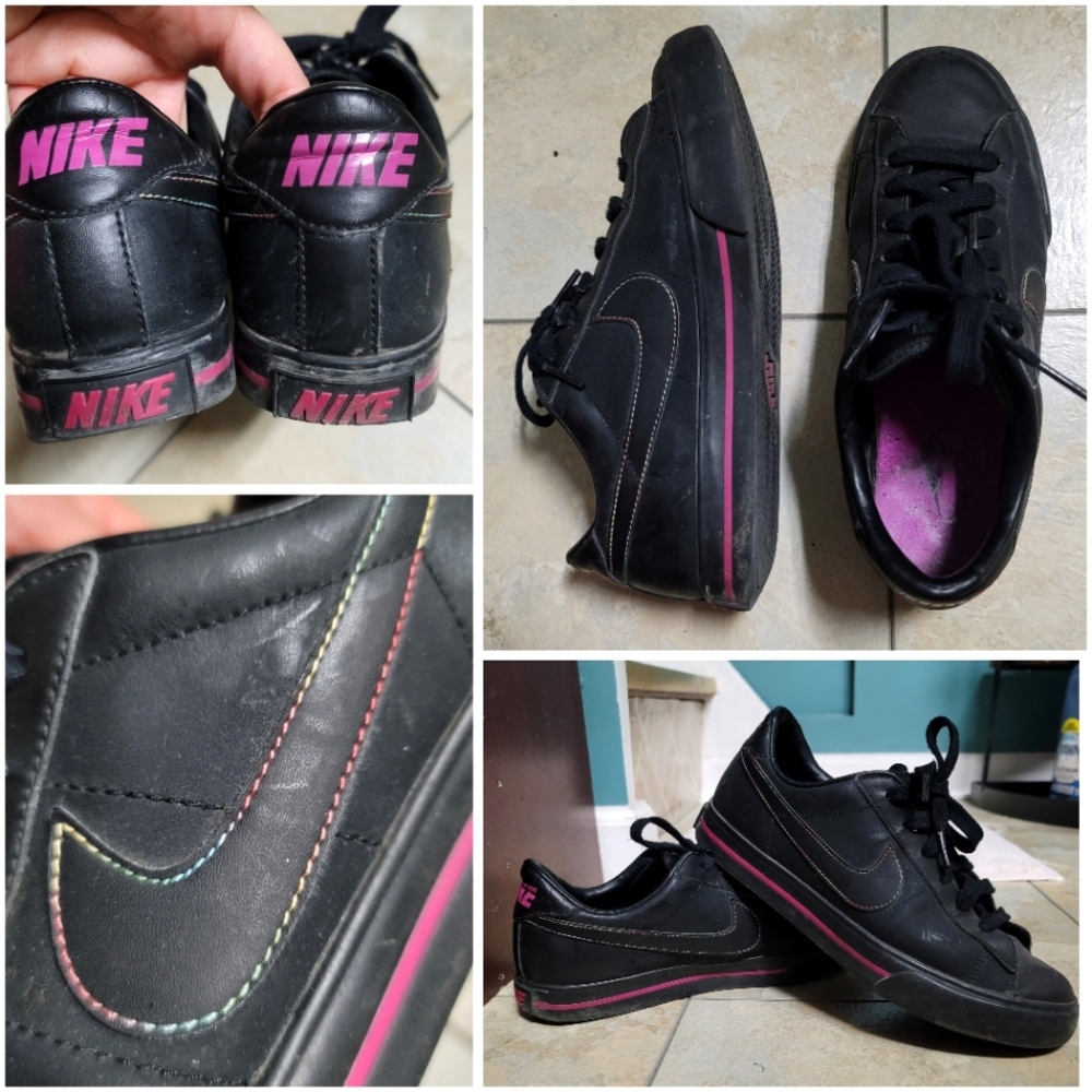 Nike Court Legacy Black w. Rainbow stitching